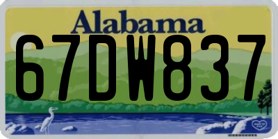 AL license plate 67DW837
