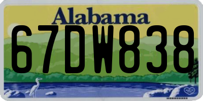 AL license plate 67DW838