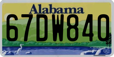 AL license plate 67DW840