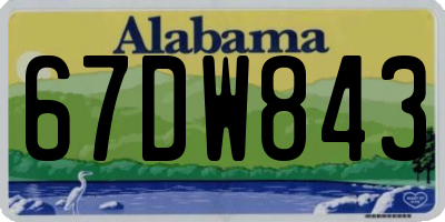 AL license plate 67DW843