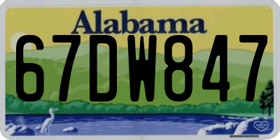 AL license plate 67DW847