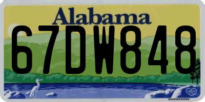 AL license plate 67DW848