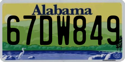 AL license plate 67DW849