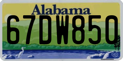 AL license plate 67DW850