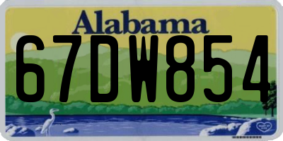 AL license plate 67DW854