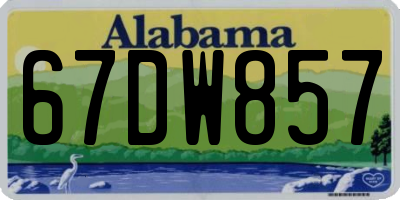 AL license plate 67DW857