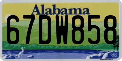 AL license plate 67DW858