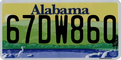 AL license plate 67DW860