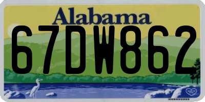 AL license plate 67DW862