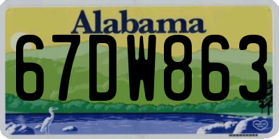 AL license plate 67DW863