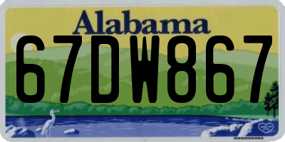AL license plate 67DW867