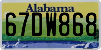 AL license plate 67DW868