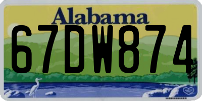 AL license plate 67DW874