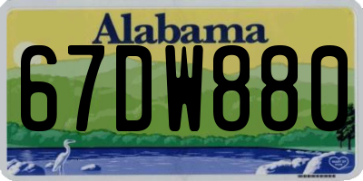 AL license plate 67DW880