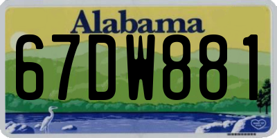 AL license plate 67DW881