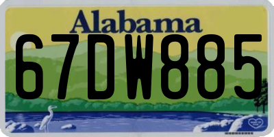 AL license plate 67DW885