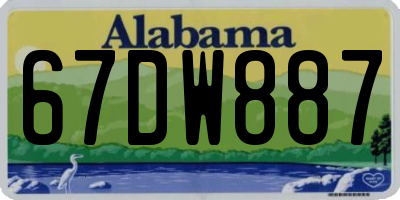 AL license plate 67DW887