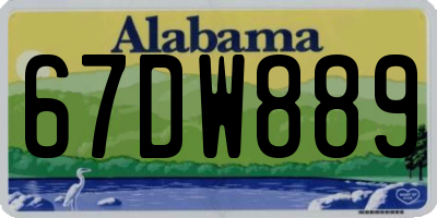 AL license plate 67DW889