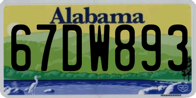 AL license plate 67DW893