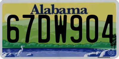 AL license plate 67DW904