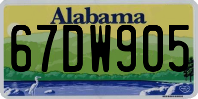 AL license plate 67DW905