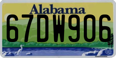 AL license plate 67DW906