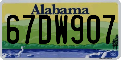 AL license plate 67DW907