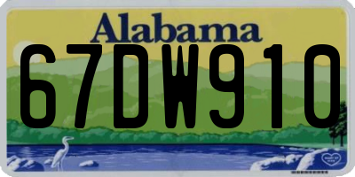 AL license plate 67DW910