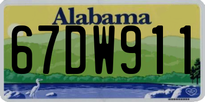 AL license plate 67DW911