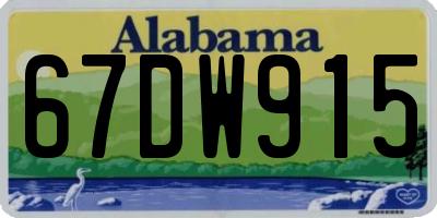 AL license plate 67DW915