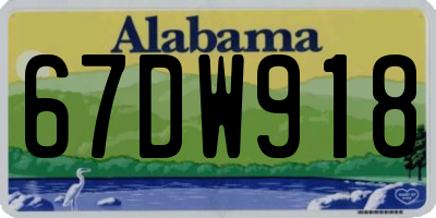 AL license plate 67DW918