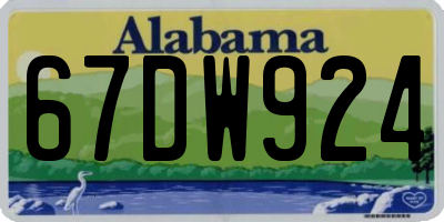 AL license plate 67DW924