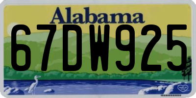 AL license plate 67DW925