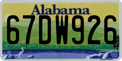 AL license plate 67DW926