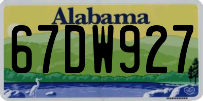 AL license plate 67DW927