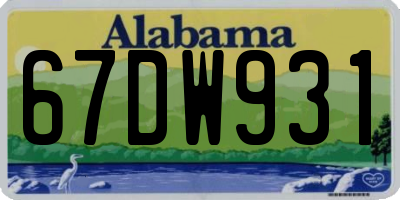 AL license plate 67DW931