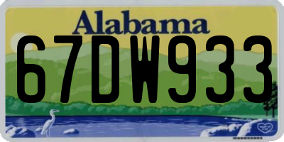 AL license plate 67DW933