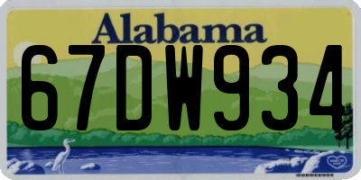 AL license plate 67DW934