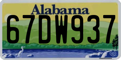 AL license plate 67DW937