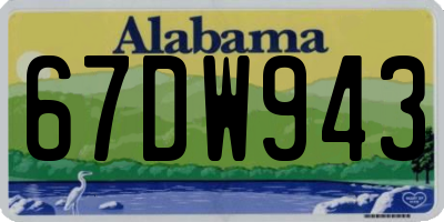 AL license plate 67DW943