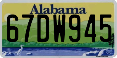 AL license plate 67DW945