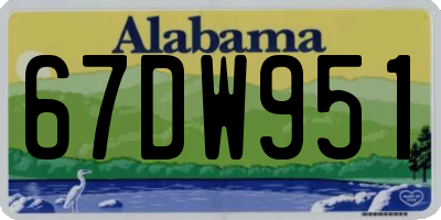 AL license plate 67DW951