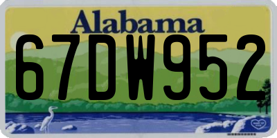 AL license plate 67DW952