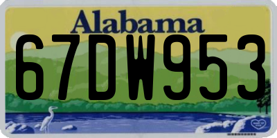 AL license plate 67DW953