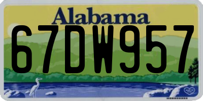 AL license plate 67DW957