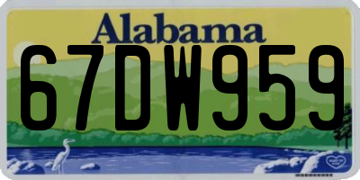 AL license plate 67DW959