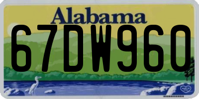 AL license plate 67DW960