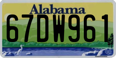 AL license plate 67DW961