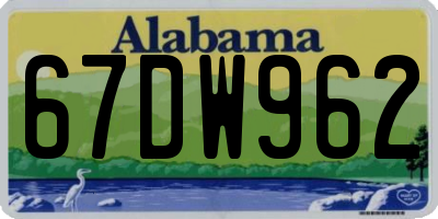 AL license plate 67DW962