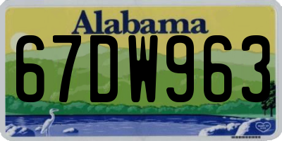 AL license plate 67DW963